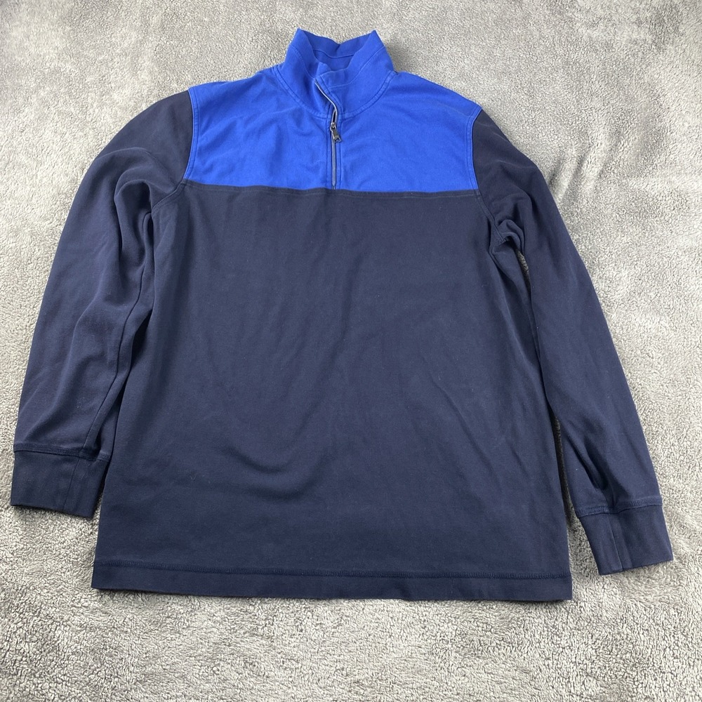 Banana Republic Sweater Mens‎ XL Blue Black 1/4 Quarter Zip Pullover Sweater